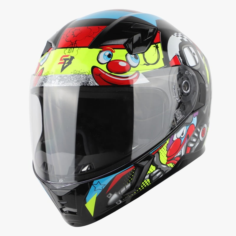 STEELBIRD SBA-21 COMIC GLOSSY BLACK/NEON C/V (M)