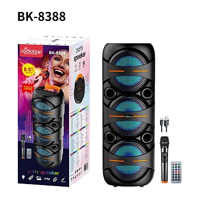 Oudiobop BK-8388 Party Speaker with Mic, Remote & LED Lights