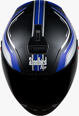 STEELBIRD SBA-1 STORM GLOSSY BLACK/BLUE C/V (L)