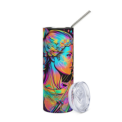 Sagittarius Zodiac Sign Skinny Tumbler – Vibrant Sublimated Astrology Drinkware