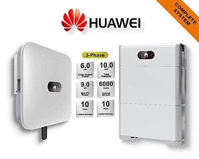 6.0 kW HUAWEI Fusion Solar 3-Phase Combo, c/w 10 kWh Floor Standing Lithium Battery 6.0 kW HUAWEI Fusion Solar 3-Phase Combo, c/w 10 kWh Floor Standing Lithium Battery
