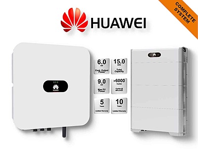 6.0 kW HUAWEI Fusion Solar Combo, c/w 15 kWh Floor Standing Lithium Battery