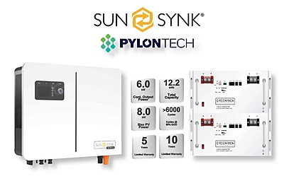 6.0 kW SUNSYNK Hybrid - GREENRICH Combo, c/w 2 x 6.1 kWh Lithium Batteries 6.0 kW SUNSYNK Hybrid - GREENRICH Combo, c/w 2 x 6.1 kWh Lithium Batteries