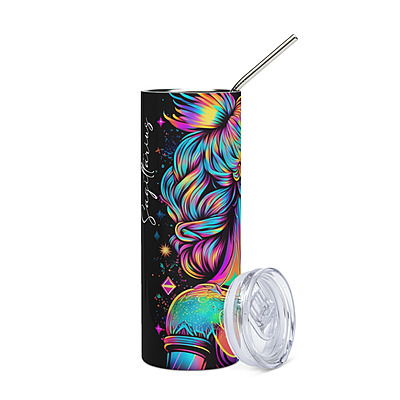 Sagittarius Zodiac Sign Skinny Tumbler – Vibrant Sublimated Astrology Drinkware