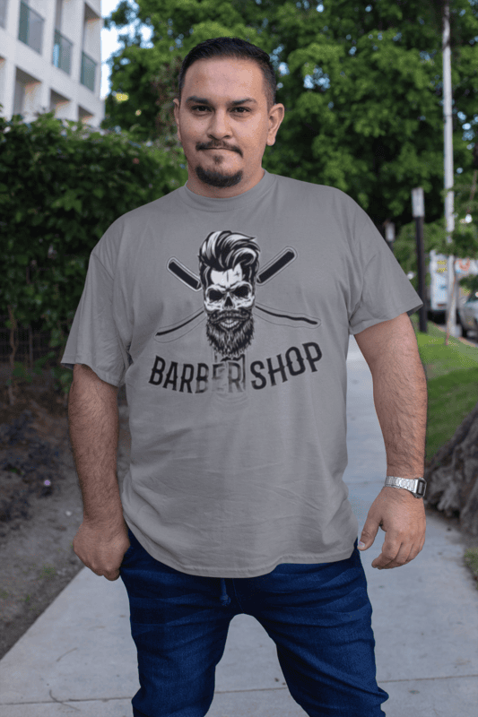 Barber Shop Skull – Edgy Grooming Graphic Tee