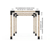 Any Size Double Pergola Kit for 6x6 Wood Posts