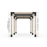 Double Pergola Kit with 2 SHADE SAILS for 6x6 Wood Posts
