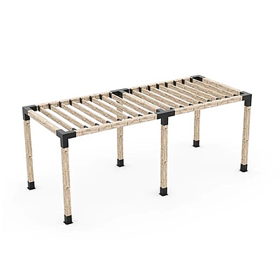 Double Pergola Kit for 6x6 Wood Posts with KNECT 2x6 Top Rafter Brackets
