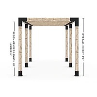 Double Pergola Kit for 6x6 Wood Posts with KNECT 2x6 Top Rafter Brackets