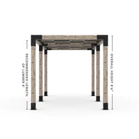 Double Pergola Kit with Wave Shades for 6x6 Wood Posts