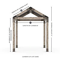 GRID 30 Single Pergola Kit with Water-Repellant Top for 6x6 Wood Posts