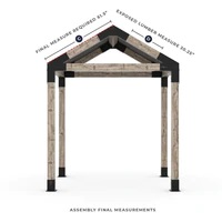 GRID 30 Single Pergola Kit with Water-Repellant Top for 6x6 Wood Posts