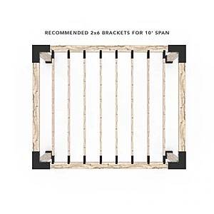 Pergola Kit for 6x6 Wood Posts with KNECT 2x6 Top Rafter Brackets