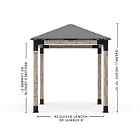 Pergola Kit with Water Repellent Umbrella Top for 6x6 Wood Posts