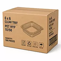 6x6 Clear Tray PET HYP 10/50