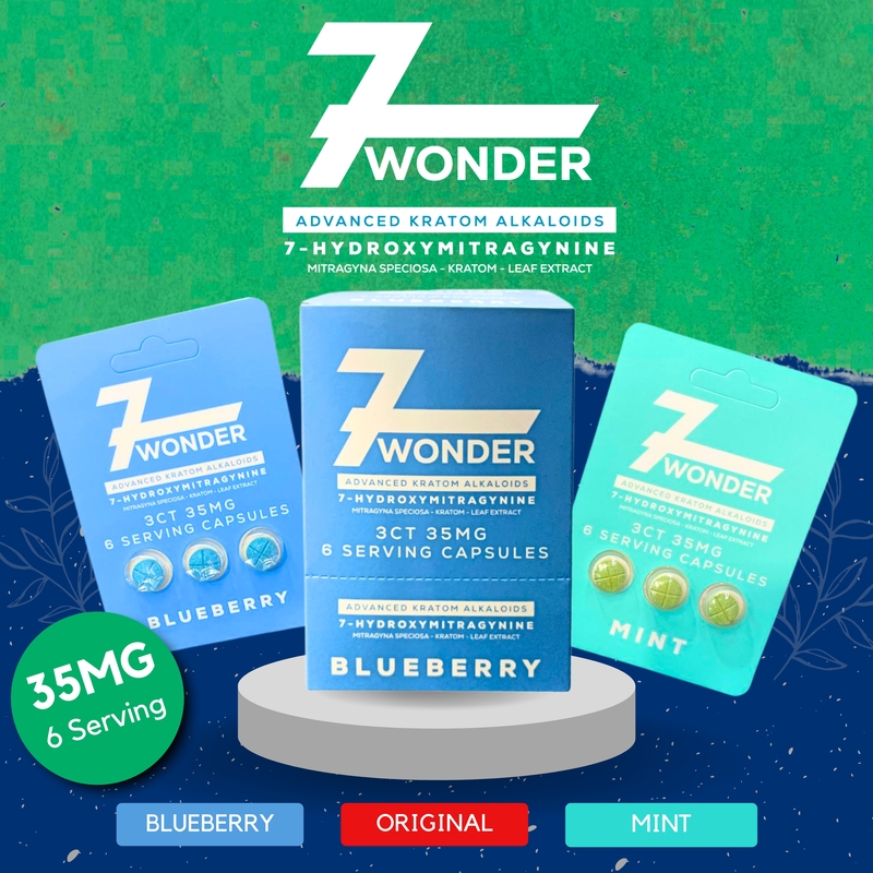 7 WONDER 7-HYDROXYMITRAGYNINE 3CT 35MG 6 SERVING CAPSULES 10PK