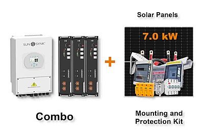 5.0 kW SUNSYNK Hybrid - PYLONTECH Combo, c/w 3x 3.5 kWh Lithium Batteries