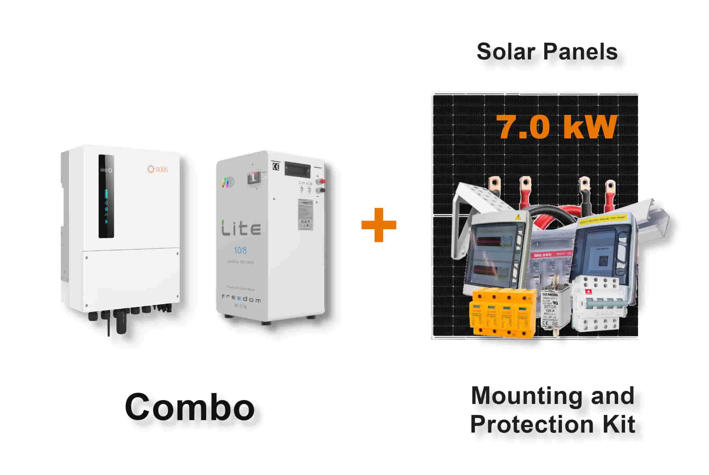 6.0 kW SOLIS S6 Hybrid - FREEDOM WON Combo, c/w 10.0 kWh Lithium Battery