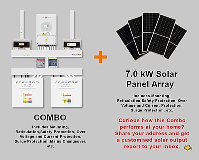5.0 kW SUNSYNK Hybrid - FREEDOM WON Combo, c/w 2 x 5.0 kWh Lithium Batteries
