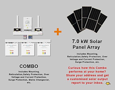 5.0 kW SUNSYNK Hybrid - FREEDOM WON Combo, c/w 3 x 5.0 kWh Lithium Batteries