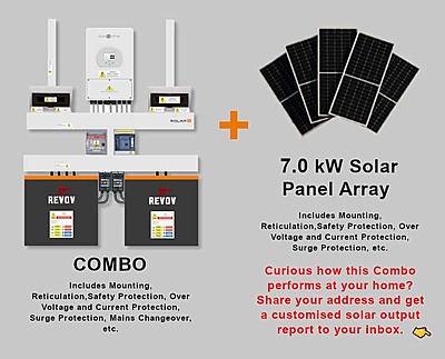 5.0 kW SUNSYNK Hybrid - REVOV Combo, c/w 2 x 5.12 kWh Lithium Batteries
