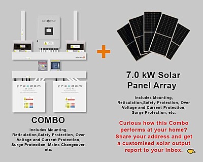 8.0 kW SUNSYNK Hybrid - FREEDOM WON Combo, c/w 2x 5.0 kWh Lithium Batteries