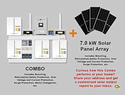 8.0 kW SUNSYNK Hybrid - SUNSYNK Combo, c/w 4 x 5.32 W kWh Lithium Batteries
