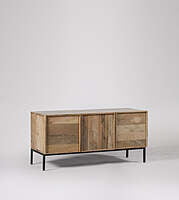 Natural Wood & Black Metal TV Stand | Industrial Modern Media Console | Rustic Credenza Natural Wood & Black Metal TV Stand | Industrial Modern Media Console | Rustic Credenza