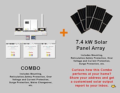 6.0 kW SUNSYNK Hybrid - FREEDOM WON Combo, c/w 3 x 5.0 kWh Lithium Batteries