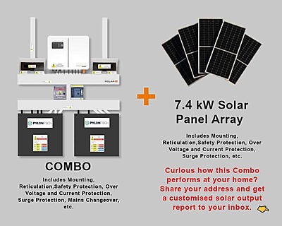 6.0 kW SUNSYNK Hybrid - PYLONTECH Combo, c/w 2 x 4.8 kWh Lithium Batteries
