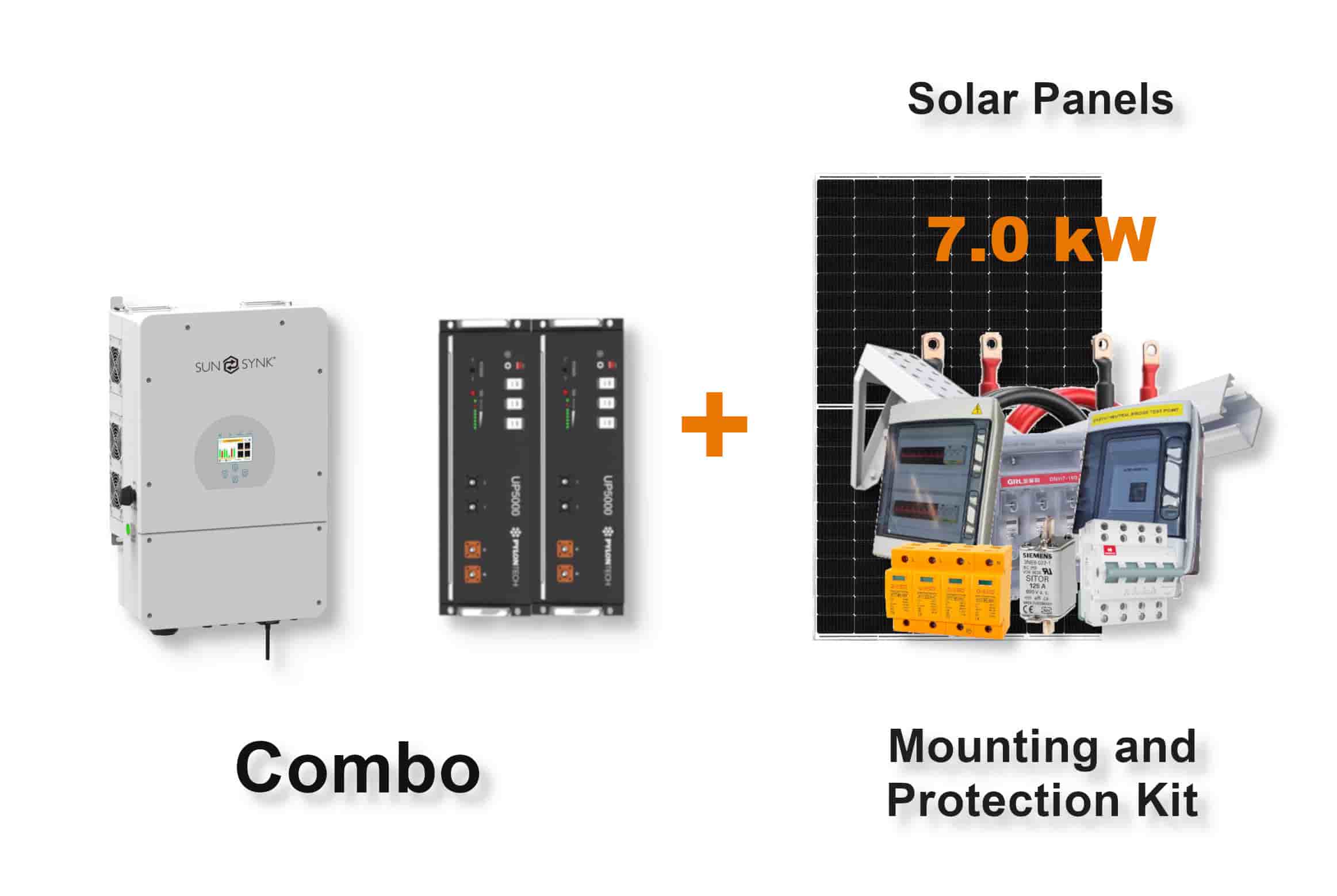 8.0 kW SUNSYNK Hybrid - PYLONTECH Combo, c/w 2x 4.8 kWh Lithium Batteries