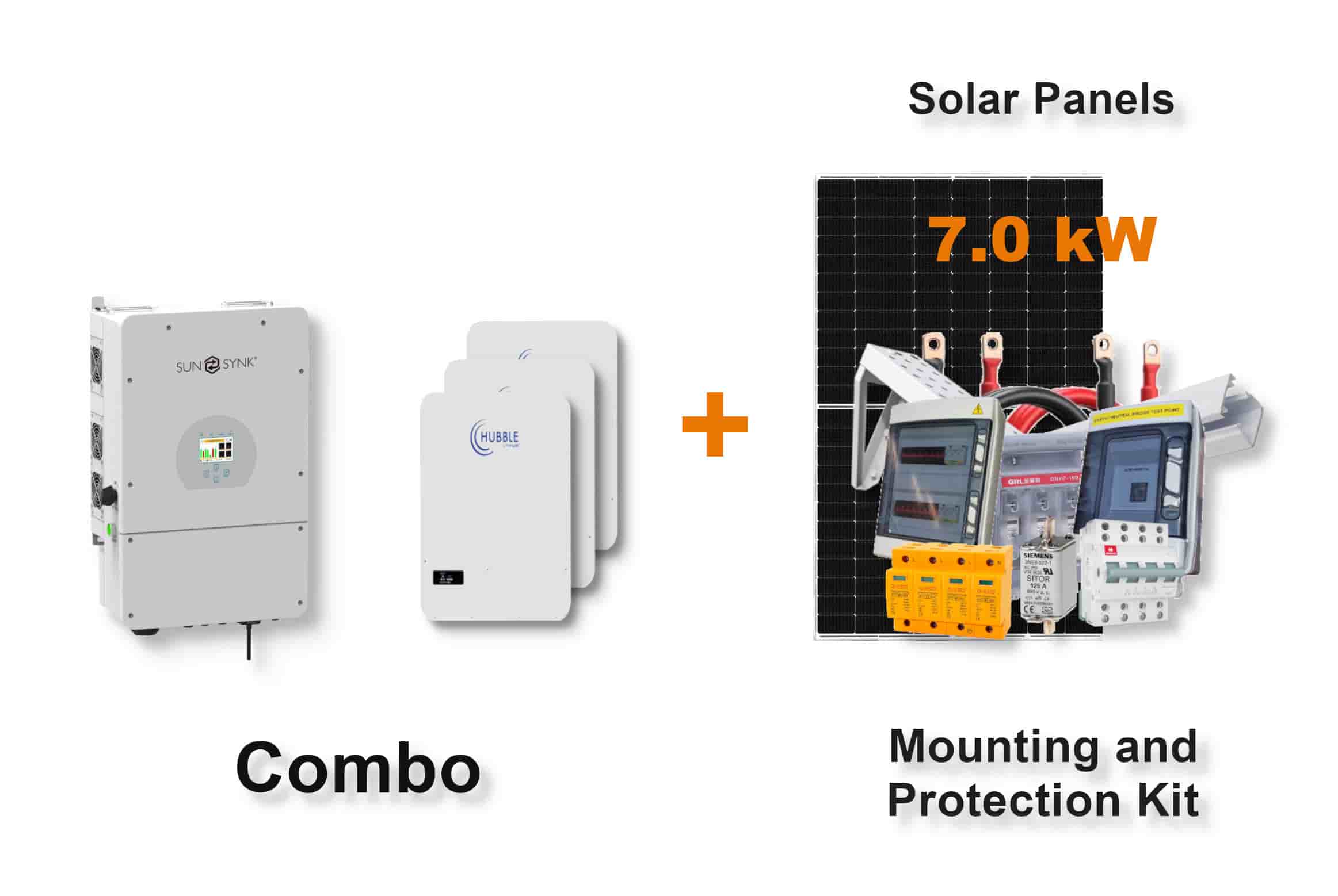 8.0 kW SUNSYNK Hybrid - HUBBLE Combo, c/w 3x 5.12 kWh Lithium Batteries