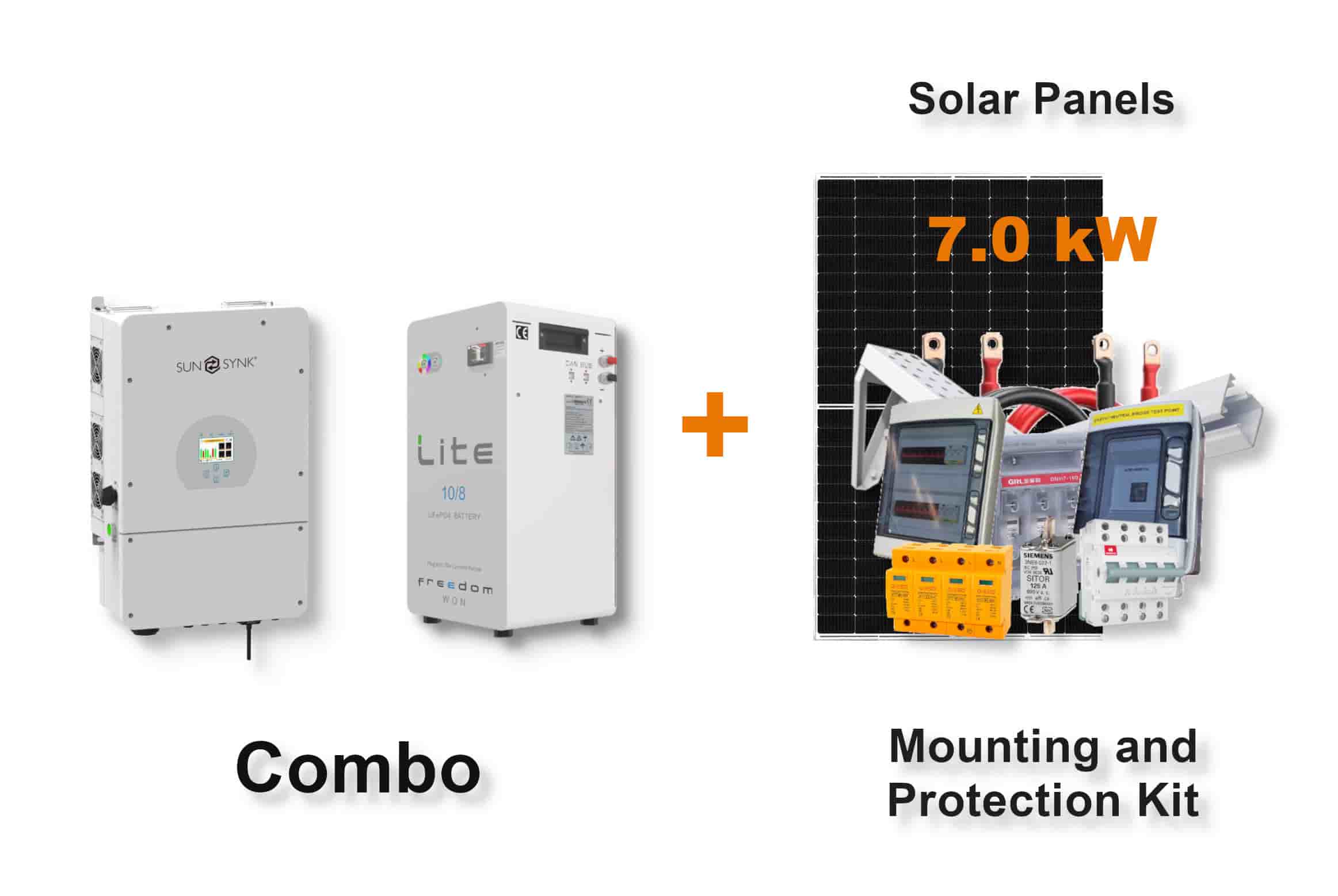 8.0 kW SUNSYNK Hybrid - FREEDOM WON Combo, c/w 10.0 kWh Lithium Battery
