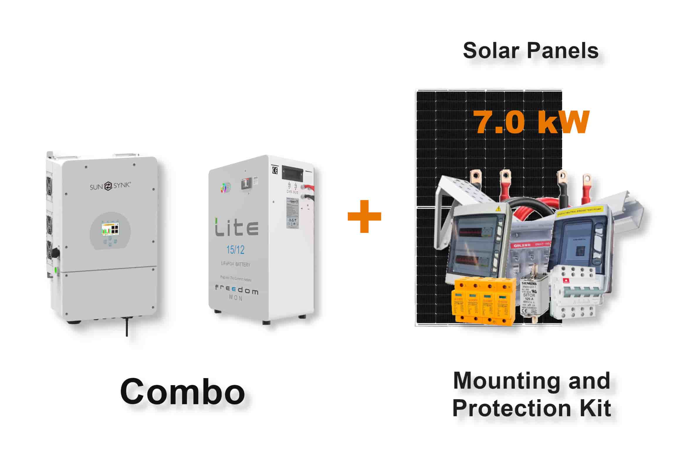 8.0 kW SUNSYNK Hybrid - FREEDOM WON Combo, c/w 15.0 kWh Lithium Battery