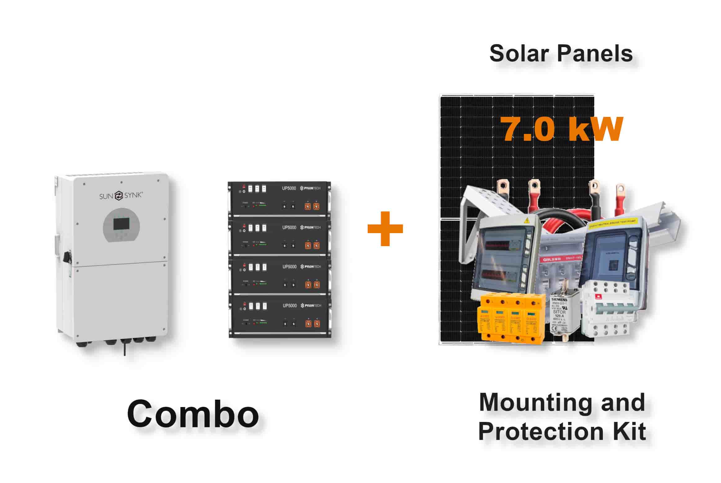 16.0 kW SUNSYNK Hybrid - PYLONTECH Combo, c/w 4x 4.8 kWh Lithium Batteries