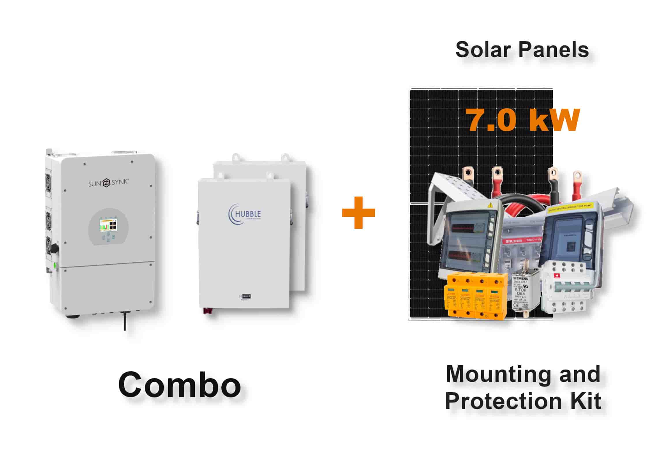 8.0 kW SUNSYNK Hybrid - HUBBLE Combo, c/w 2x 5.5 kWh Lithium Batteries