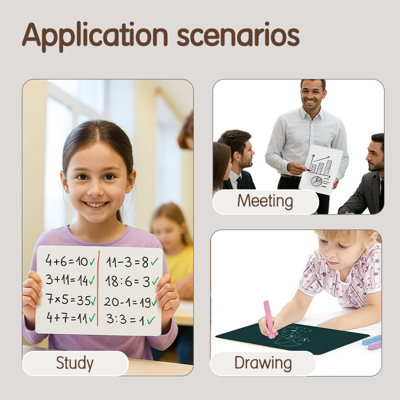 DELI UZ800 DOUBLE-SIDED WHITEBOARD & CHALKBOARD A4 SIZE