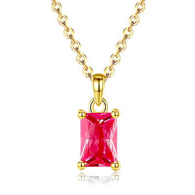 Gold-Plated July Birthstone Necklace