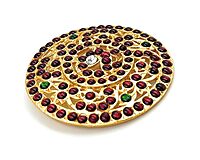 Temple Jewellery – Brass Gold Finish Kempstones Rakodi | Bharathanatyam, Classical Dance & Bridal Hair Accessory