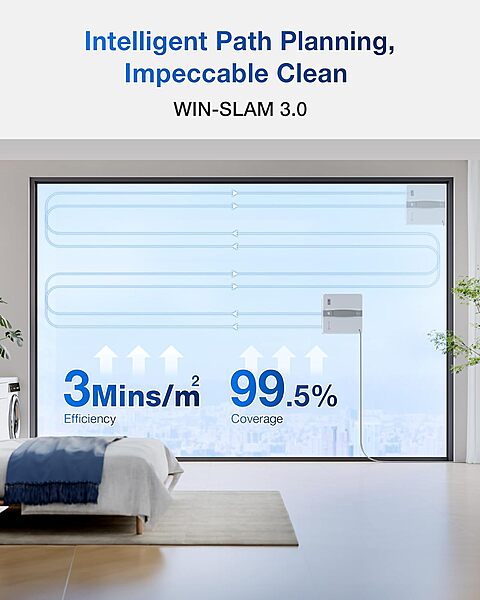 Ecovacs WINBOT MINI Smart Window Cleaner - Ultra-Thin, 7,500 Pa Suction