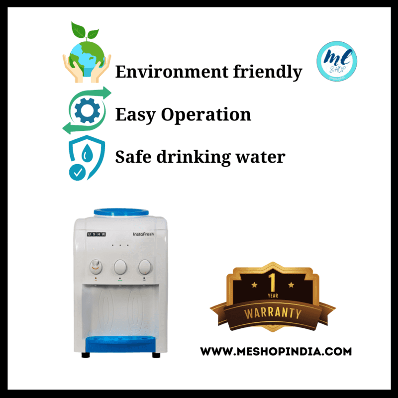 Usha Instafresh Countertop Water Dispenser with three faucets Hot/Cold/Normal.