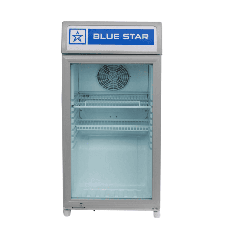 Blue Star Visi Cooler VC95A, compact size with a glass door.