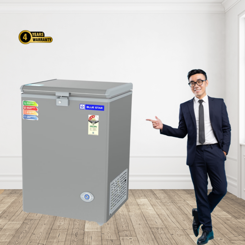 Blue Star CF3-130NPYW-SL Small Deep Freezer with its External Condenser Unit