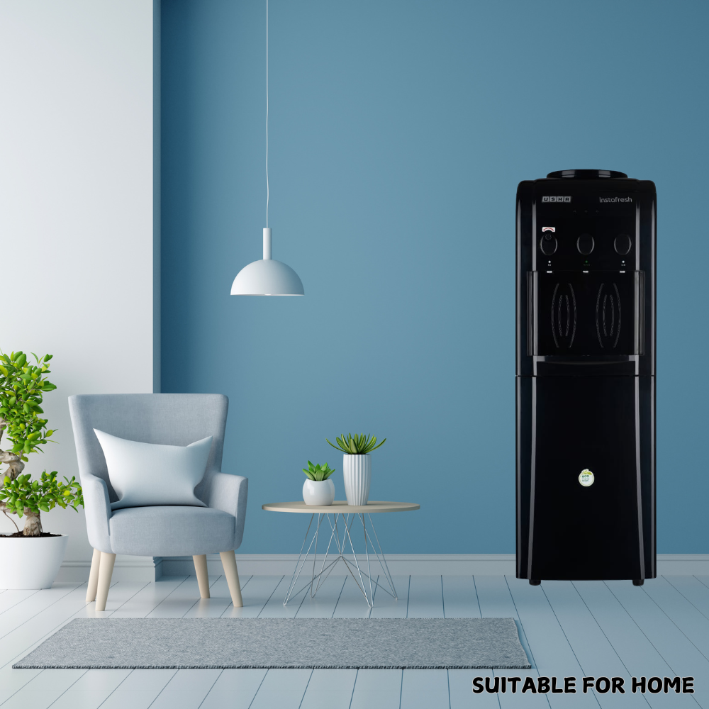 Suitable for Home: Usha Jet Black Instafresh Cooling Cabinet Water Dispenser. Suitable for Home: Usha Jet Black Instafresh Cooling Cabinet Water Dispenser.