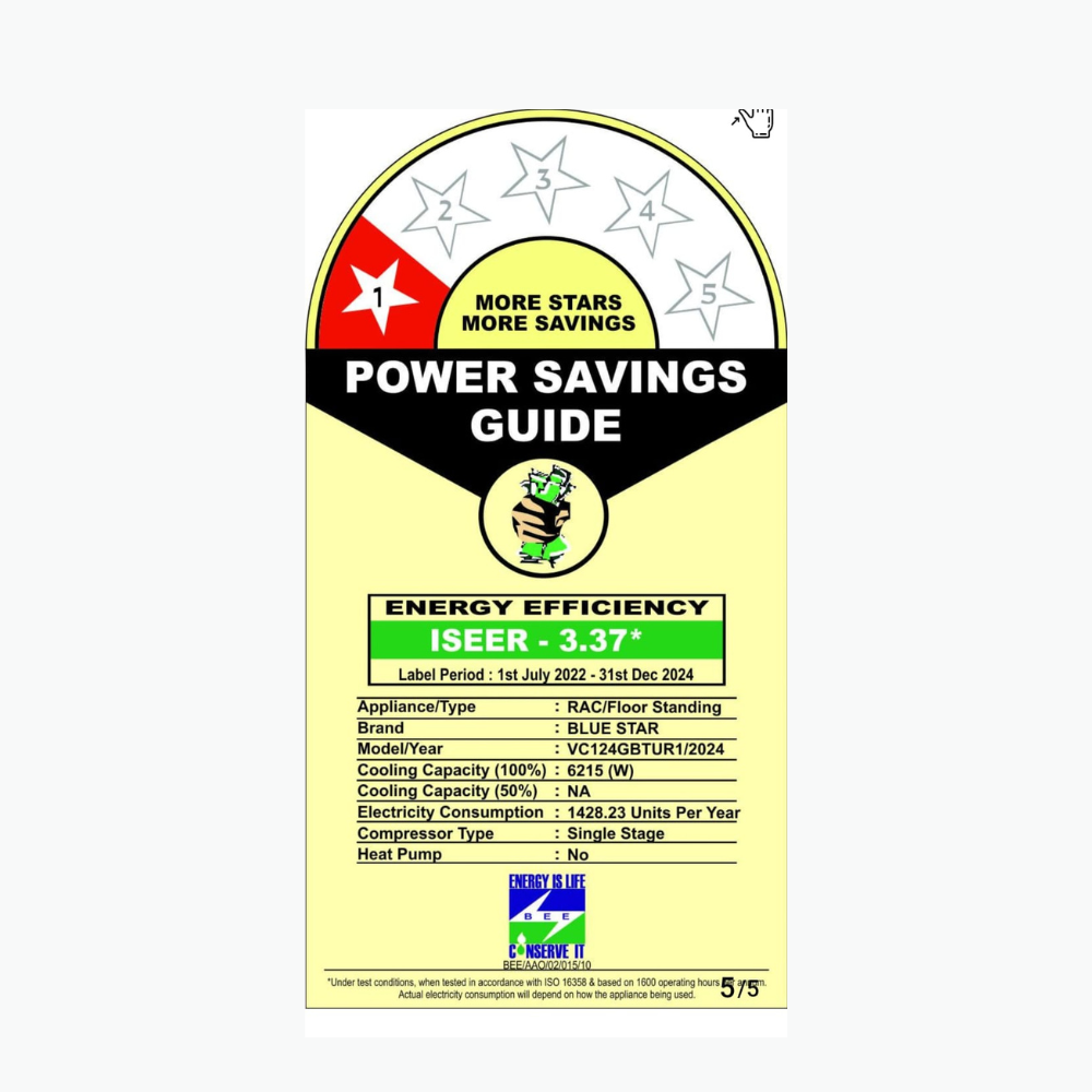 Vertical AC unit for commercial use, Blue Star.