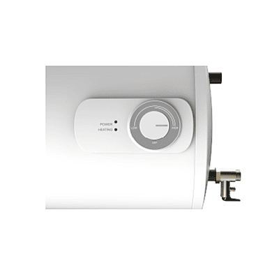 The Usha Aqua Horizon 25L geyser operating with its "Silent Heating" feature in a peaceful home.