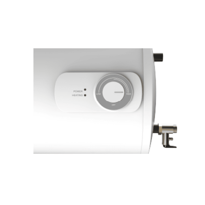 The Usha Aqua Horizon 25L geyser operating with its "Silent Heating" feature in a peaceful home.