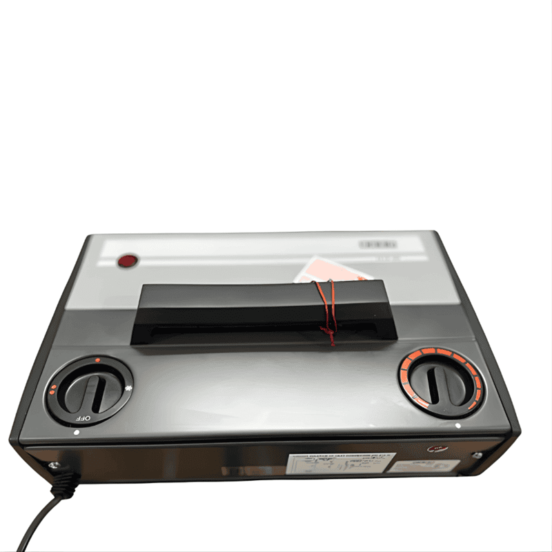 In-room: Compact Usha fan heater placed on the floor of a cozy bedroom.