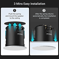 Arylic waterproof CK30C 3" 60W Coaxial HD In-ceiling Speaker
