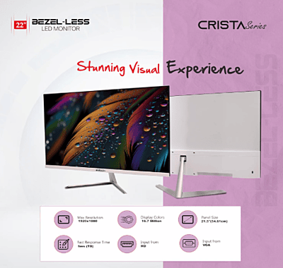 Zebion Monitor 22"  Crista Series - Borderless